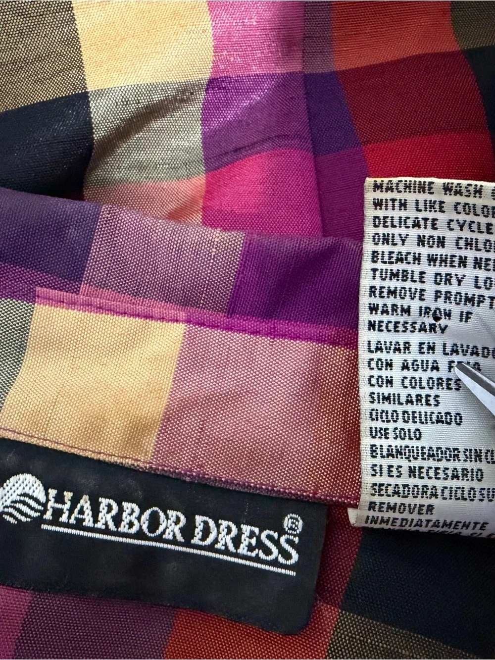 Sag Harbor Women’s Plaid Blazer in Pink, Red & Yellow Size 14 100% Polyester